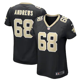 womens nike josh andrews black new orleans saints game play